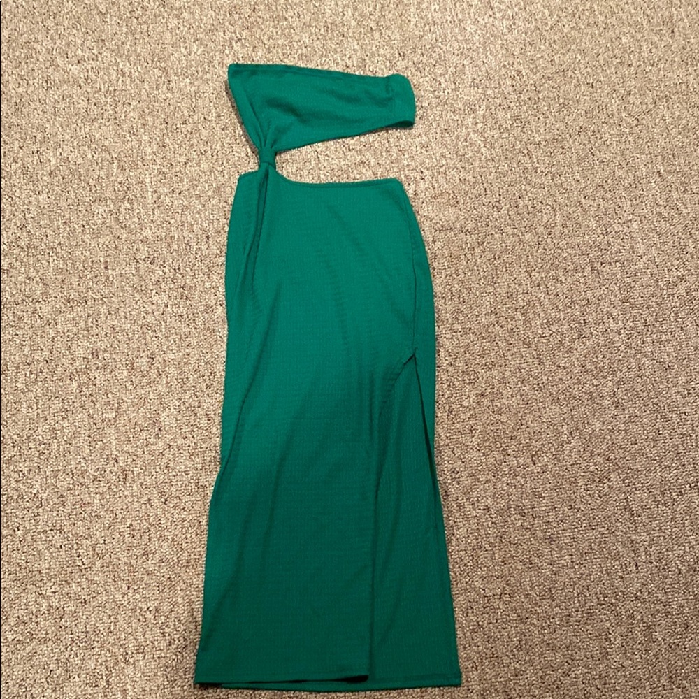 green cutout dress